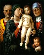 Hl. Familie mit Hl. Elisabeth und Johannesknaben Andrea Mantegna